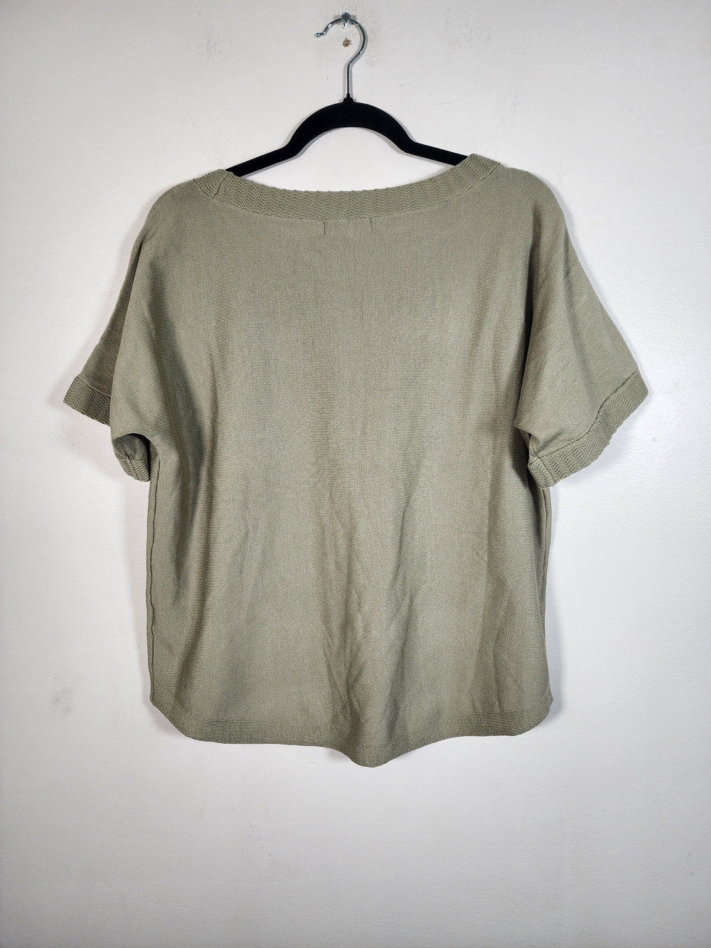 Melissa Paige Sage Green Button-Shoulder Short Sleeve Sweater - Picture 4 of 8